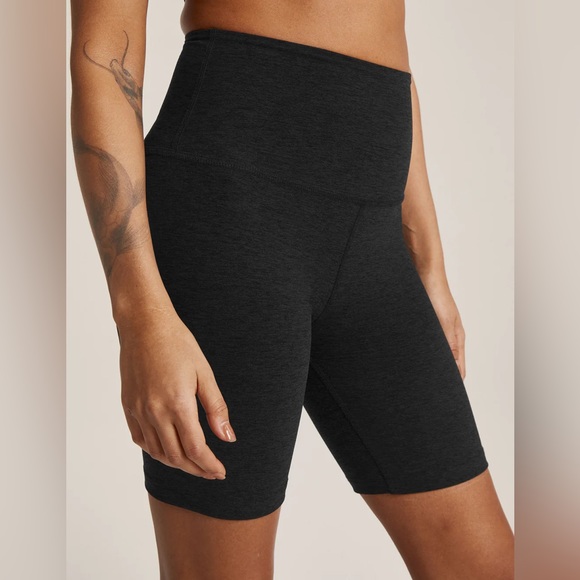 Beyond Yoga Pants - Beyond Yoga Women’s Spacedye High Waisted 7" Biker Short in Darkest Night Size S